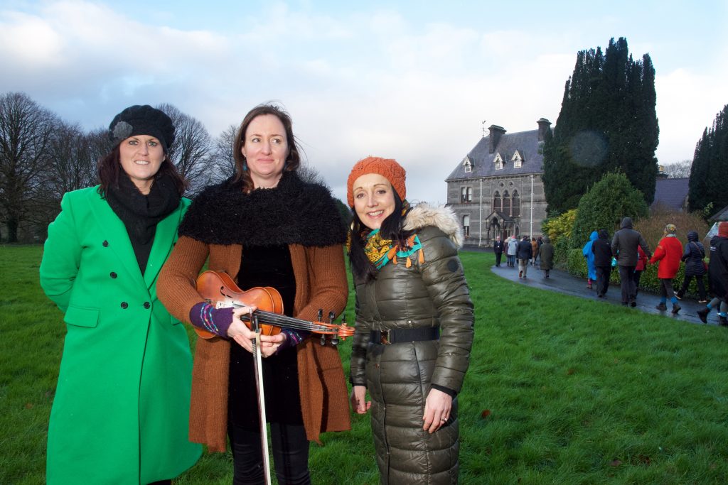 A Song At Imbolc written Poet Moya Cannon, Musicians Freda Hatton (harp) and Julie Langan (fiddle) set this seasonal poem to music and the piece was given its debut by Mags Gallen.